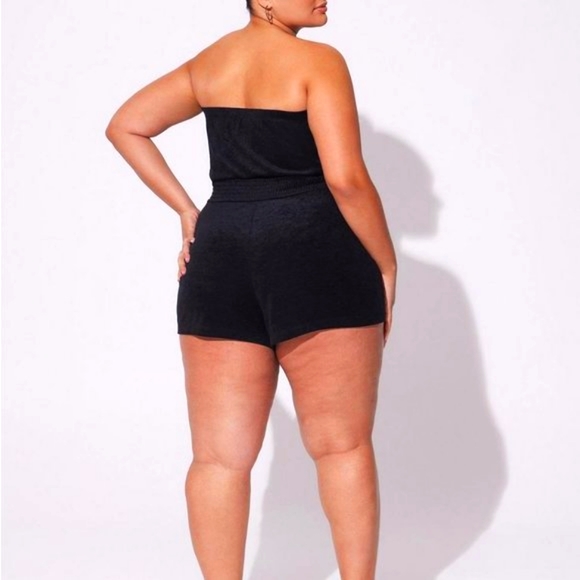 ❤️NWT TORRID PREMIUM SWIM COVER STRAPLESS TERRY ROMPER SHORTS COVER-UP PLUS SIZE - Picture 2 of 11